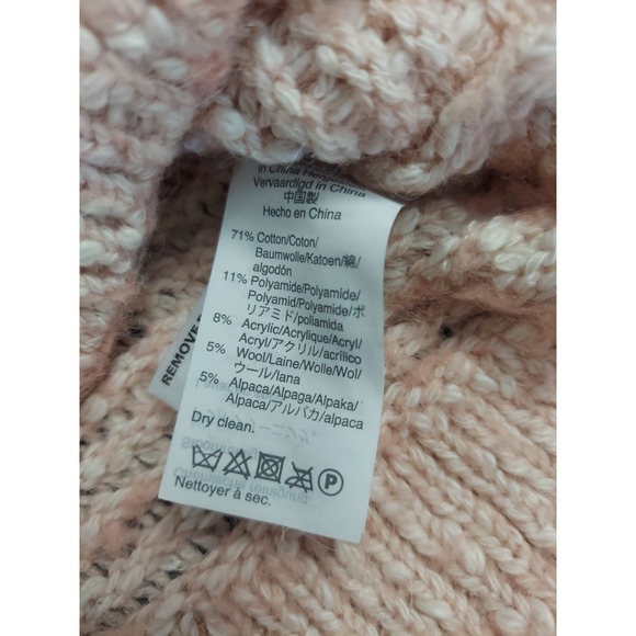 Madewell Sweater Womens Large Pink Chunky Knit Alpaca Wool Blend Crew Neck - Picture 10 of 12